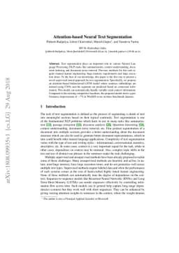 Attention-based Neural Text Segmentation
