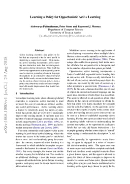 Learning a Policy for Opportunistic Active Learning