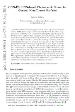 CNN-PS: CNN-based Photometric Stereo for General Non-Convex Surfaces