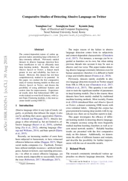 Comparative Studies of Detecting Abusive Language on Twitter