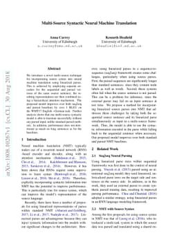 Multi-Source Syntactic Neural Machine Translation