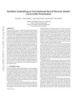 Backdoor Embedding in Convolutional Neural Network Models via Invisible
  Perturbation