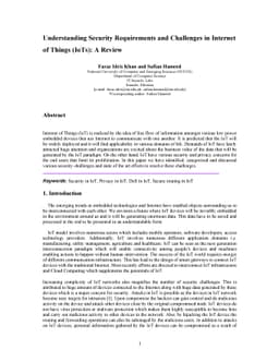 Understanding Security Requirements and Challenges in Internet of Things
  (IoTs): A Review