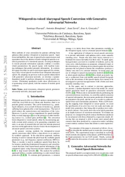 Whispered-to-voiced Alaryngeal Speech Conversion with Generative
  Adversarial Networks