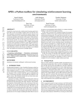APES: a Python toolbox for simulating reinforcement learning
  environments