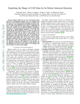 Exploiting the Shape of CAN Data for In-Vehicle Intrusion Detection