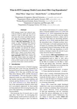 What do RNN Language Models Learn about Filler-Gap Dependencies?