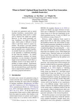 When to Finish? Optimal Beam Search for Neural Text Generation (modulo
  beam size)