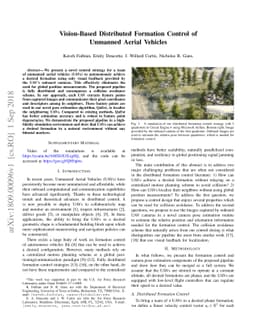 Vision-Based Distributed Formation Control of Unmanned Aerial Vehicles