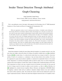 Insider Threat Detection Through Attributed Graph Clustering