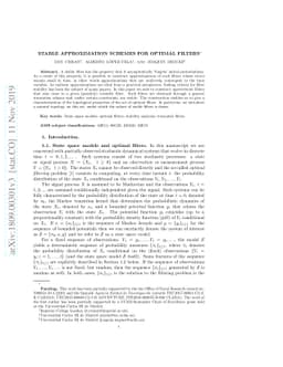 Stable approximation schemes for optimal filters