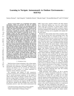 Learning to Navigate Autonomously in Outdoor Environments : MAVNet