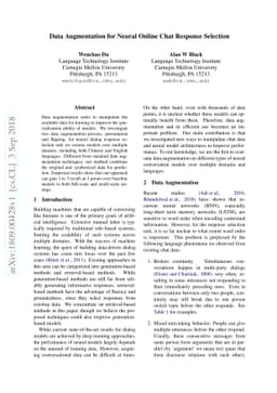 Data Augmentation for Neural Online Chat Response Selection