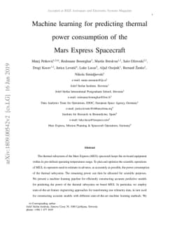 Machine learning for predicting thermal power consumption of the Mars
  Express Spacecraft