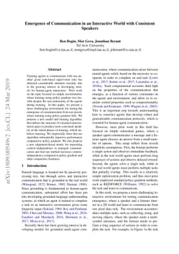 Emergence of Communication in an Interactive World with Consistent
  Speakers