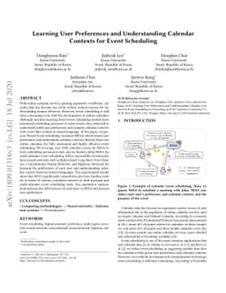 Learning User Preferences and Understanding Calendar Contexts for Event
  Scheduling