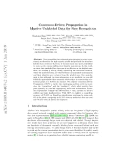 Consensus-Driven Propagation in Massive Unlabeled Data for Face
  Recognition