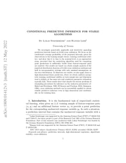 Conditional predictive inference for stable algorithms