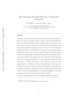 Blur-Countering Keypoint Detection via Eigenvalue Asymmetry