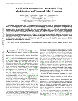 CNNs-based Acoustic Scene Classification using Multi-Spectrogram Fusion
  and Label Expansions
