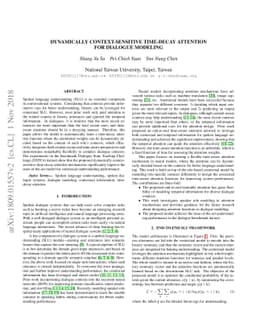 Dynamically Context-Sensitive Time-Decay Attention for Dialogue Modeling