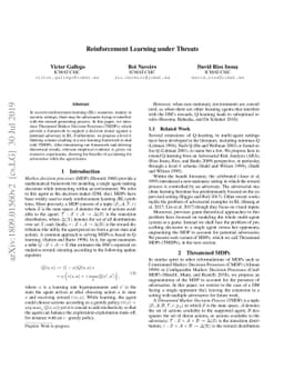 Reinforcement Learning under Threats