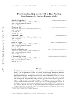 Predicting Smoking Events with a Time-Varying Semi-Parametric Hawkes
  Process Model