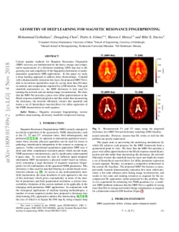 Geometry of Deep Learning for Magnetic Resonance Fingerprinting