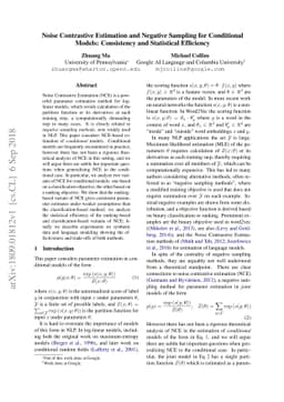 Noise Contrastive Estimation and Negative Sampling for Conditional
  Models: Consistency and Statistical Efficiency