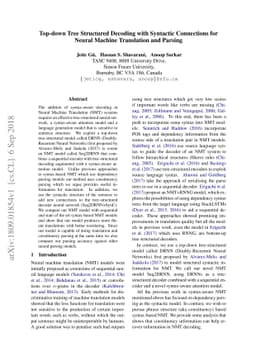 Top-down Tree Structured Decoding with Syntactic Connections for Neural
  Machine Translation and Parsing