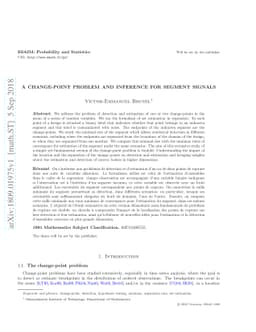 A change-point problem and inference for segment signals
