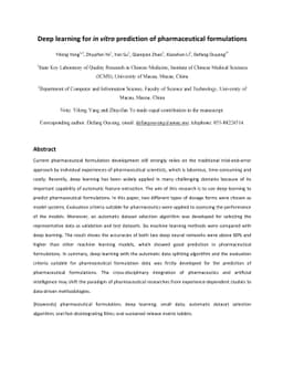 Deep learning for in vitro prediction of pharmaceutical formulations