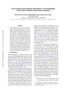 Uncovering divergent linguistic information in word embeddings with
  lessons for intrinsic and extrinsic evaluation