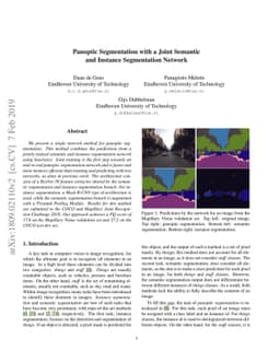 Panoptic Segmentation with a Joint Semantic and Instance Segmentation
  Network