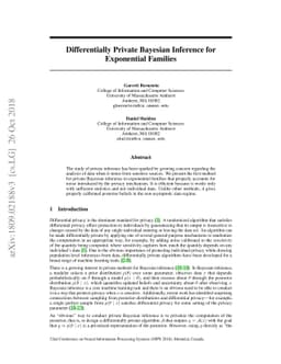 Differentially Private Bayesian Inference for Exponential Families