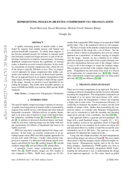 Representing Images in 200 Bytes: Compression via Triangulation