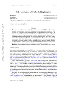 Cell-aware Stacked LSTMs for Modeling Sentences