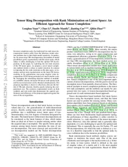 Tensor Ring Decomposition with Rank Minimization on Latent Space: An
  Efficient Approach for Tensor Completion