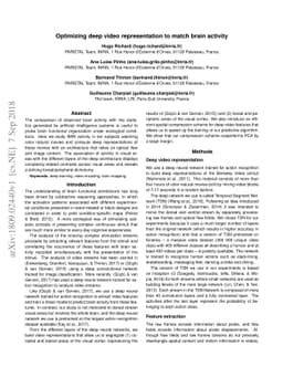 Optimizing deep video representation to match brain activity