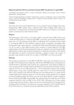 Balanced multi-shot EPI for accelerated Cartesian MRF: An alternative to
  spiral MRF