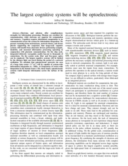 The largest cognitive systems will be optoelectronic