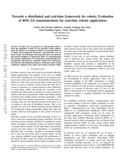 Towards a distributed and real-time framework for robots: Evaluation of
  ROS 2.0 communications for real-time robotic applications