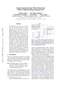 Textual Analogy Parsing: What's Shared and What's Compared among
  Analogous Facts