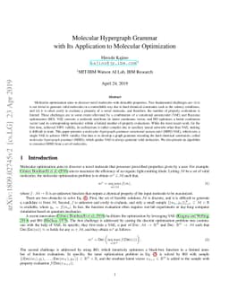 Molecular Hypergraph Grammar with its Application to Molecular
  Optimization