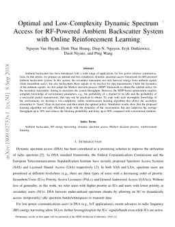 Optimal and Low-Complexity Dynamic Spectrum Access for RF-Powered
  Ambient Backscatter System with Online Reinforcement Learning