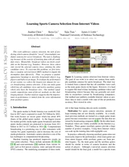Learning Sports Camera Selection from Internet Videos