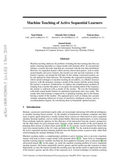 Machine Teaching of Active Sequential Learners