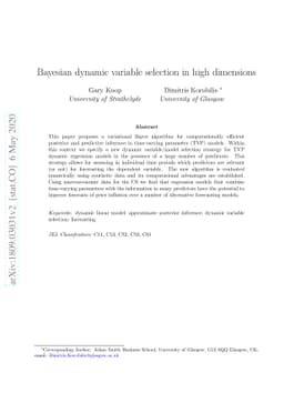 Bayesian dynamic variable selection in high dimensions