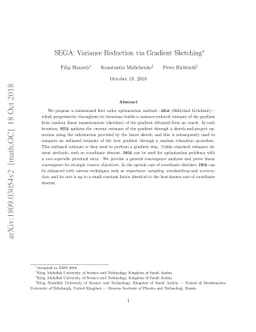 SEGA: Variance Reduction via Gradient Sketching