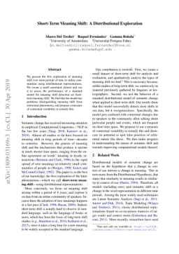 Short-Term Meaning Shift: A Distributional Exploration